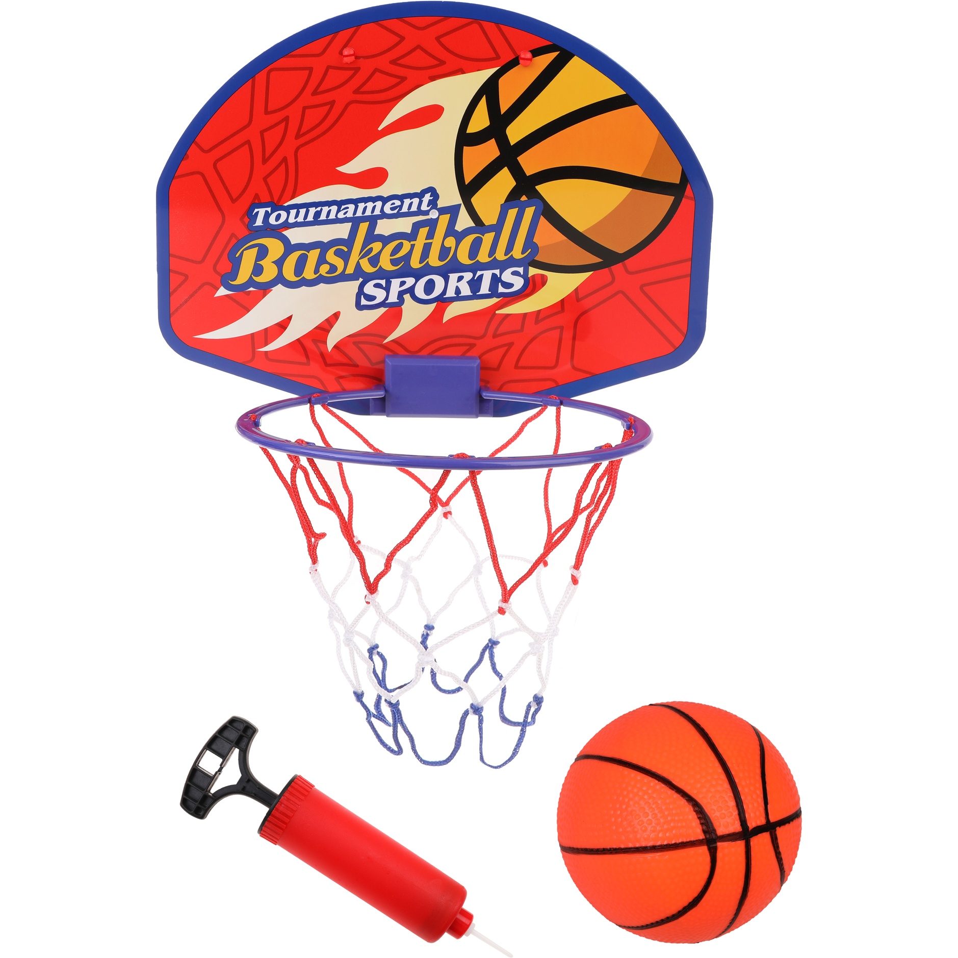 Набор для игры в баскетбол (щит 28х21.5 см, с кольцом, мяч, насос с иглой) TY210-1