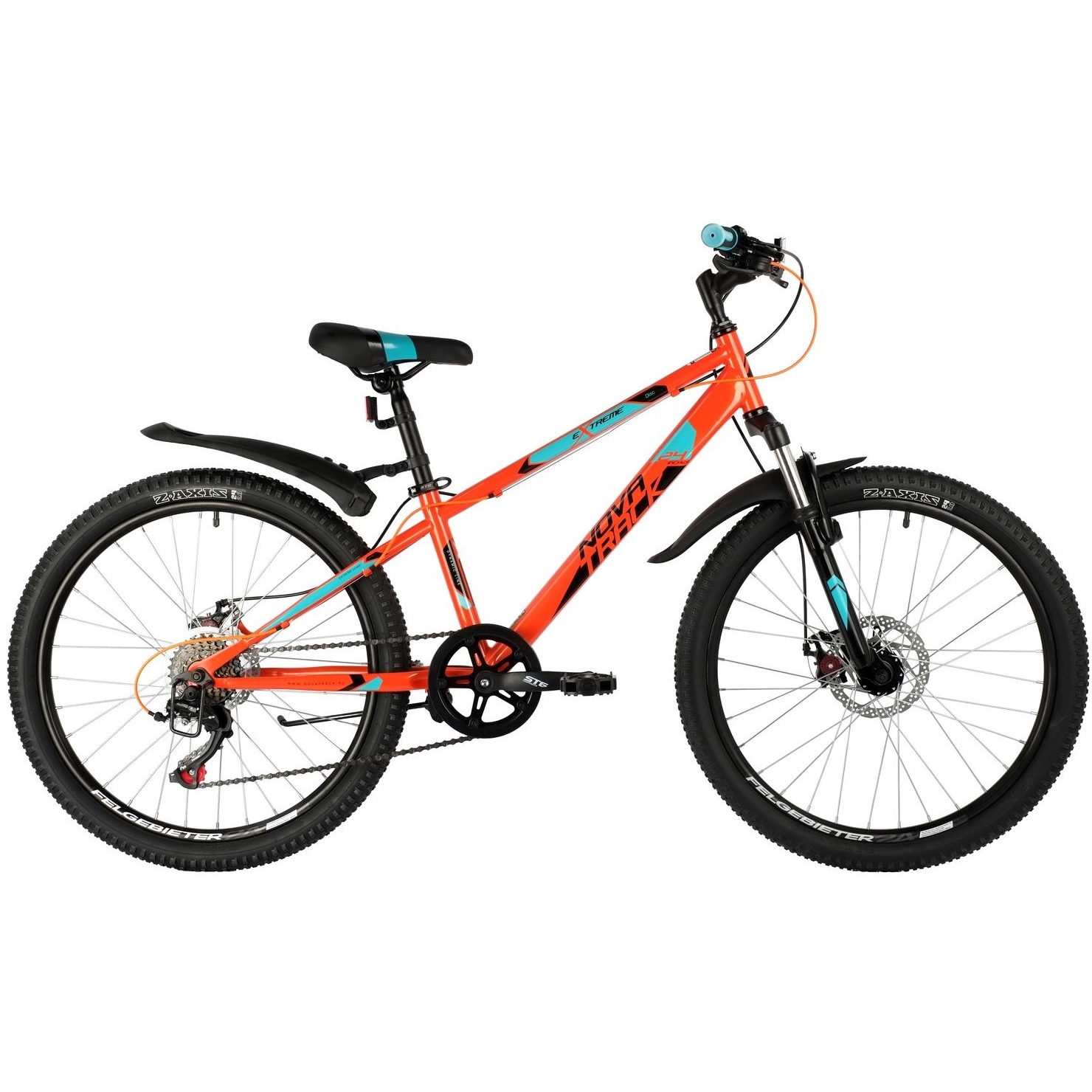 Велосипед NOVATRACK 24" EXTREME оранжевый, стальная рама 11", 6 скор., Shimano TZ500/Microshift TS3