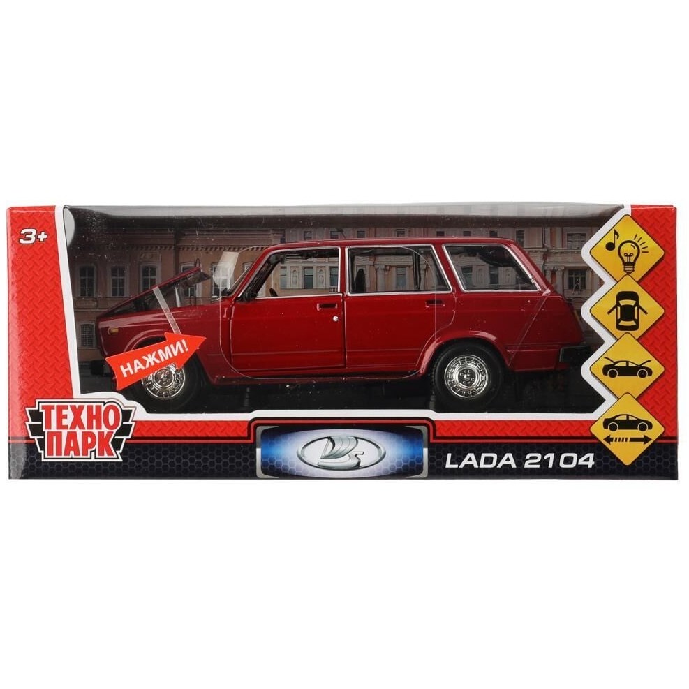 Машина Технопарк LADA 2104 (свет, звук, красный, 17 см)