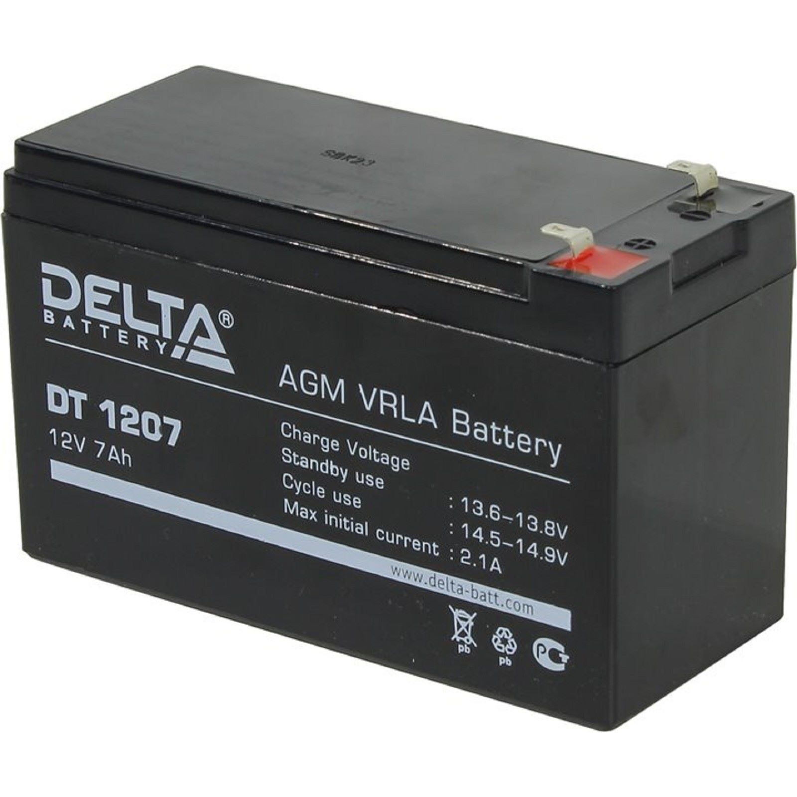Аккумуляторная батарея Delta 7 Ач 12 Вольт DT 1207 1733666
