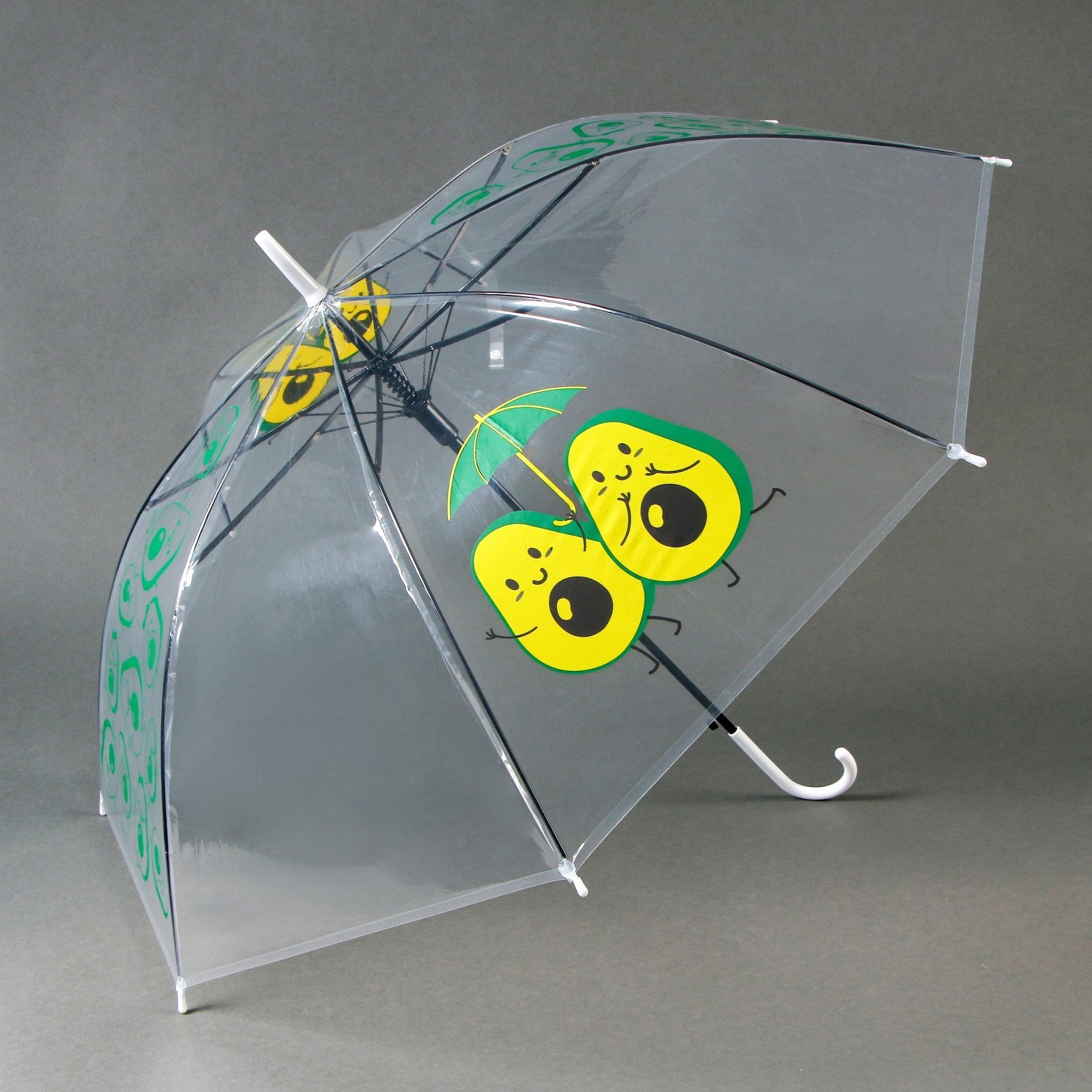 Зонт детский "Авокадо" (полуавтомат, прозрачный, д=90 см)