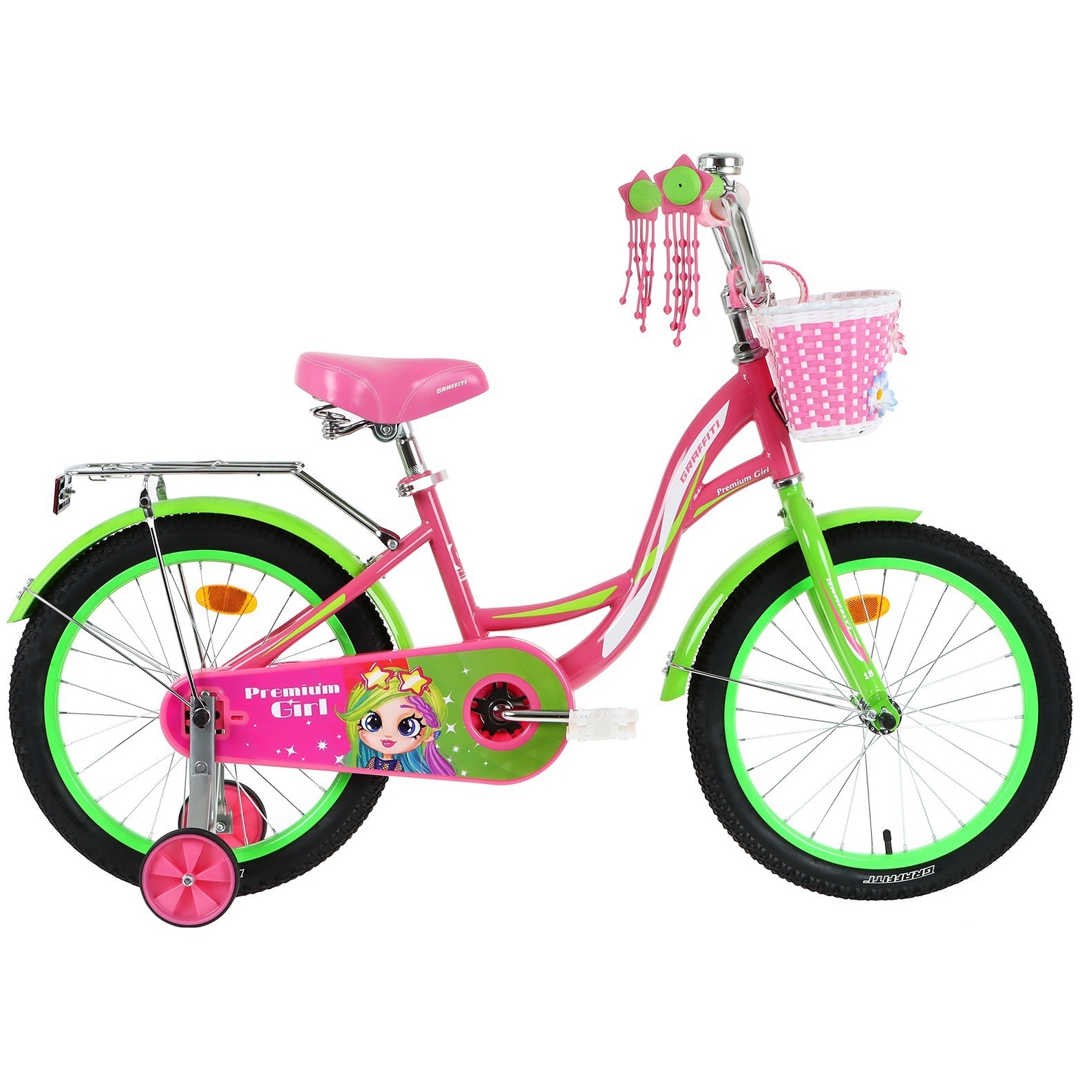 Велосипед 18" Graffiti Premium Girl (розово-зеленый)