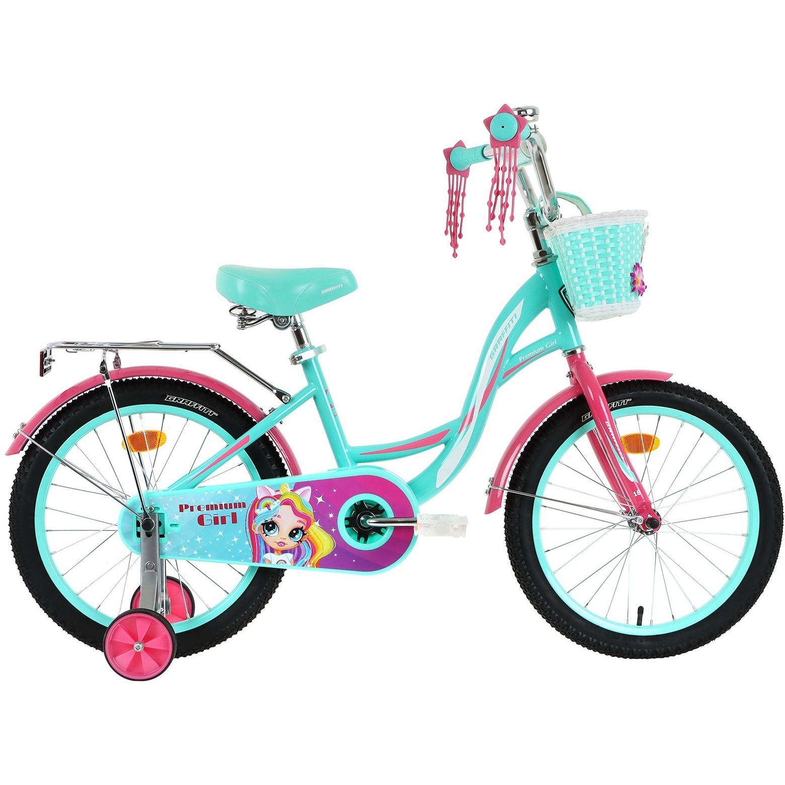 Велосипед 18" Graffiti Premium Girl (бирюзовый/розовый)