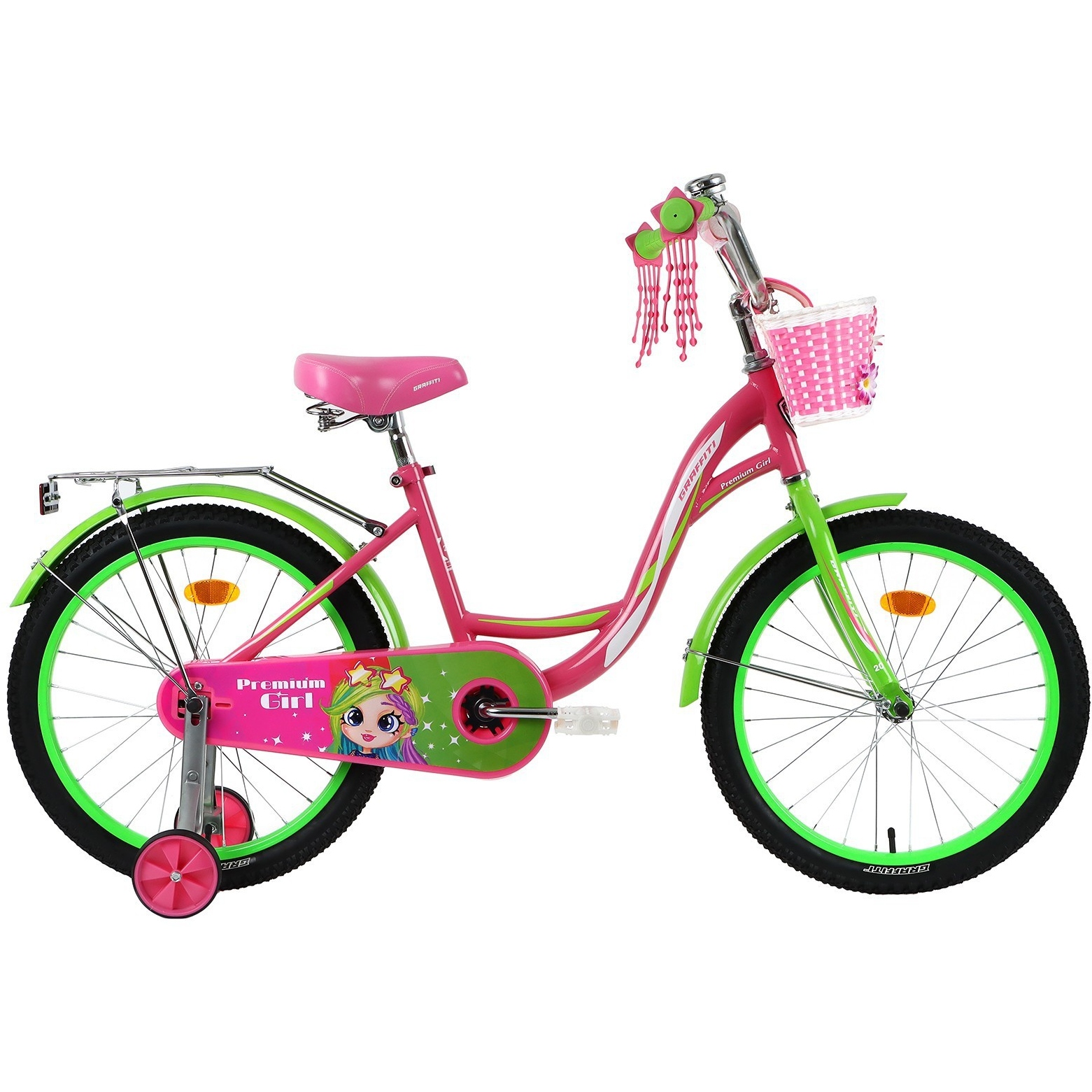 Велосипед 20" Graffiti Premium Girl (розово-зеленый)