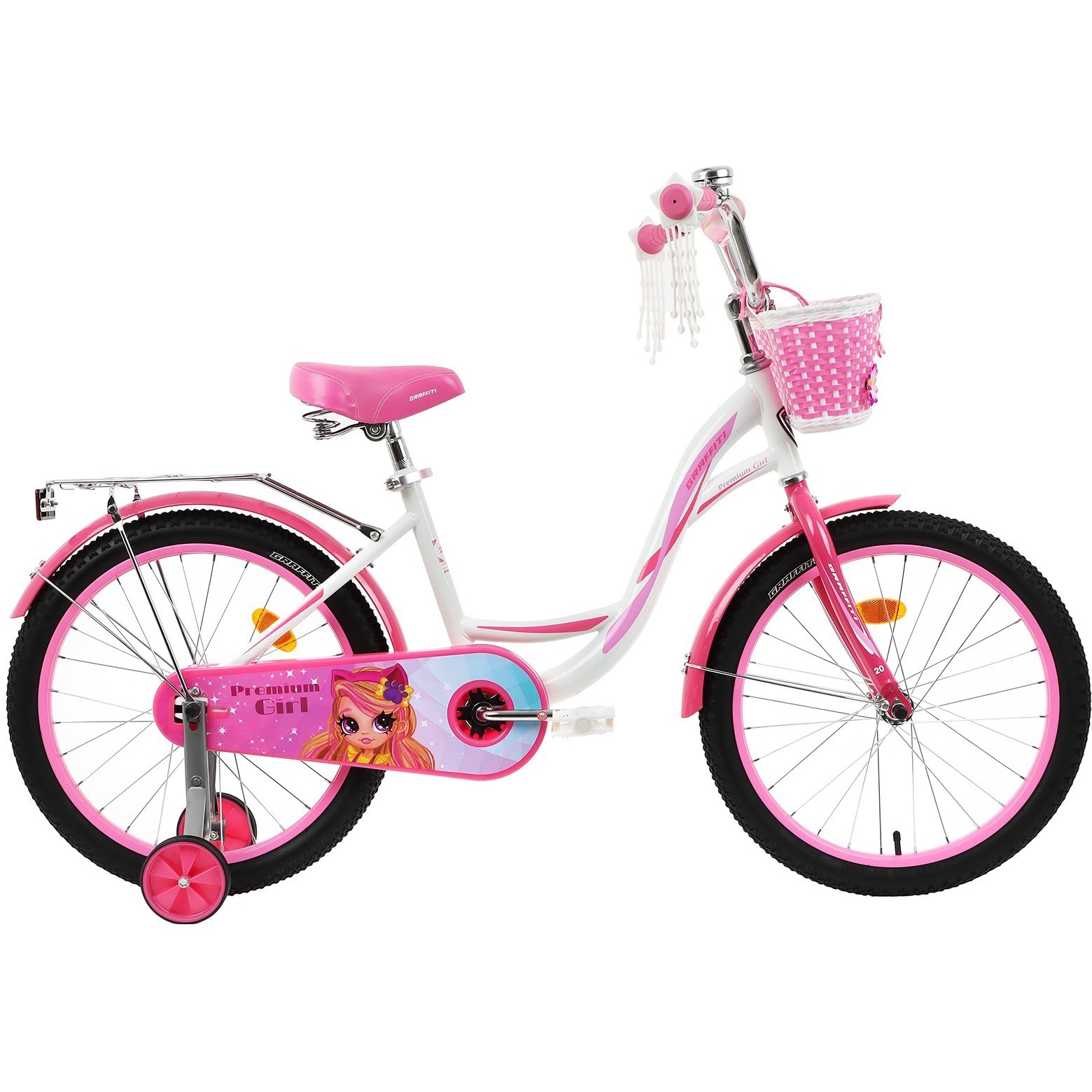 Велосипед 20" Graffiti Premium Girl (бело-розовый)