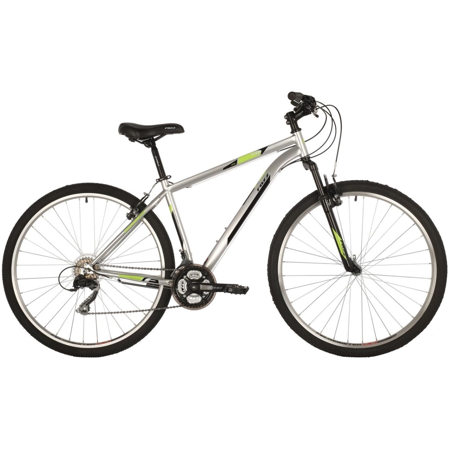 Велосипед FOXX 26" AZTEC серебристый, сталь, размер 16" 26SHV.AZTEC.16SL1