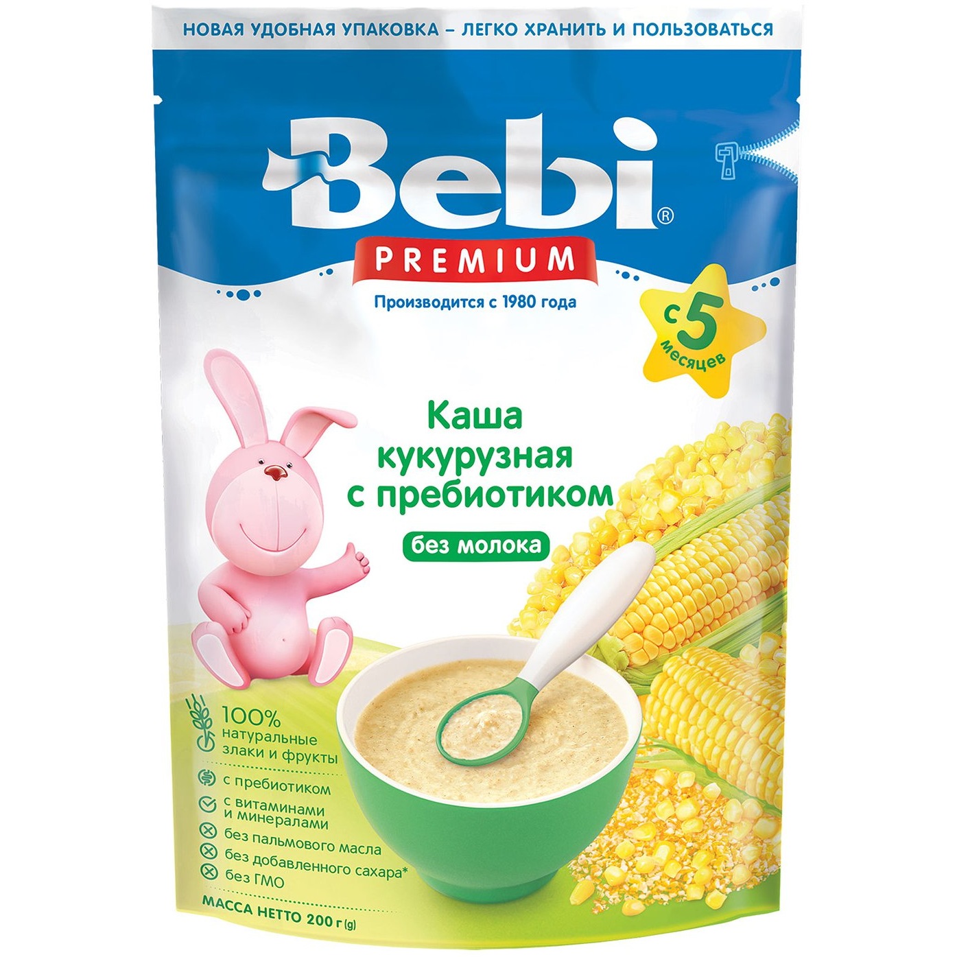 Каша безмолочная "Беби Премиум" кукурузная с пребиотиком (200 г.) УТ-00058450
