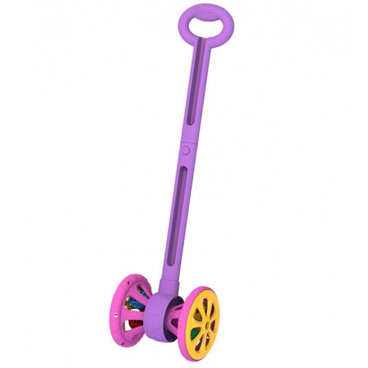 Каталка "Весёлые колёсики" с шариками (фиолетово-розовая) 760