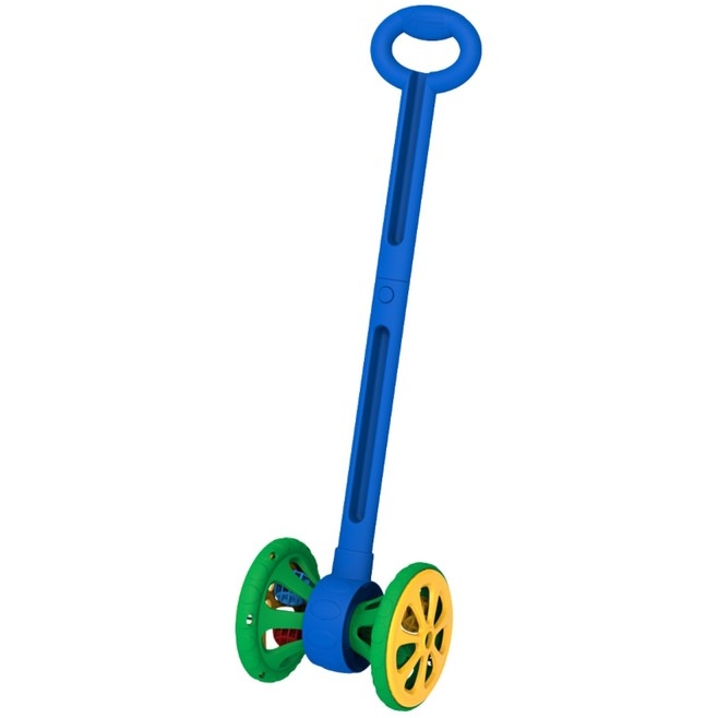 Каталка "Весёлые колёсики" с шариками (сине-зелёная) 760/1