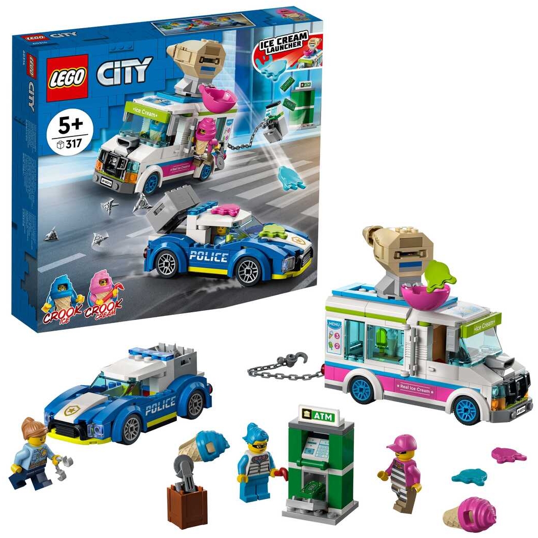 Конструктор Лего City "Погоня полиции за грузовиком с мороженым" (317 дет.) 60314