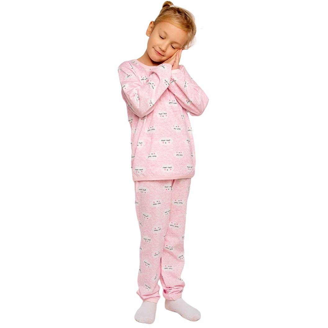 Пижама д/д 140-146 Облака джемпер +брюки розовый 0121101501