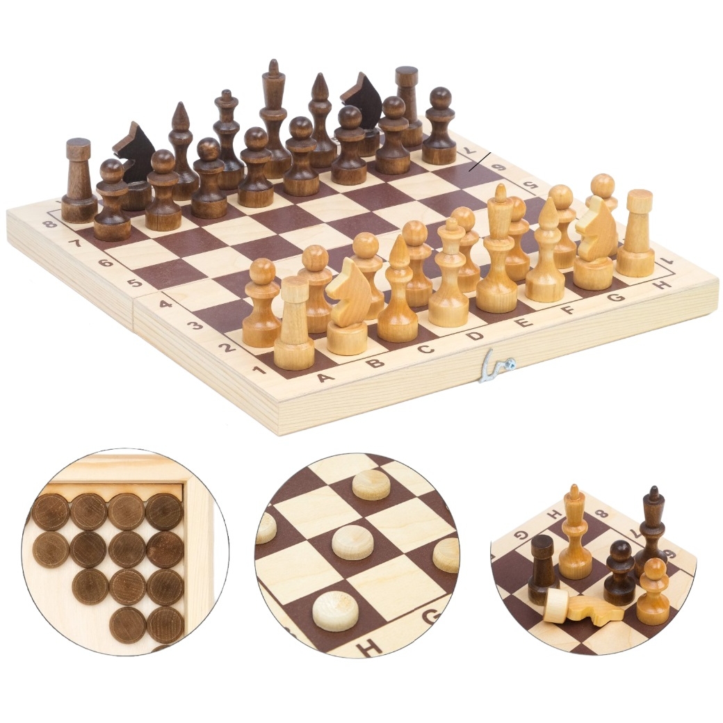 Настольная игра 3 в 1: шахматы, шашки, нарды, доска дерево 29 х 29 см 3814992