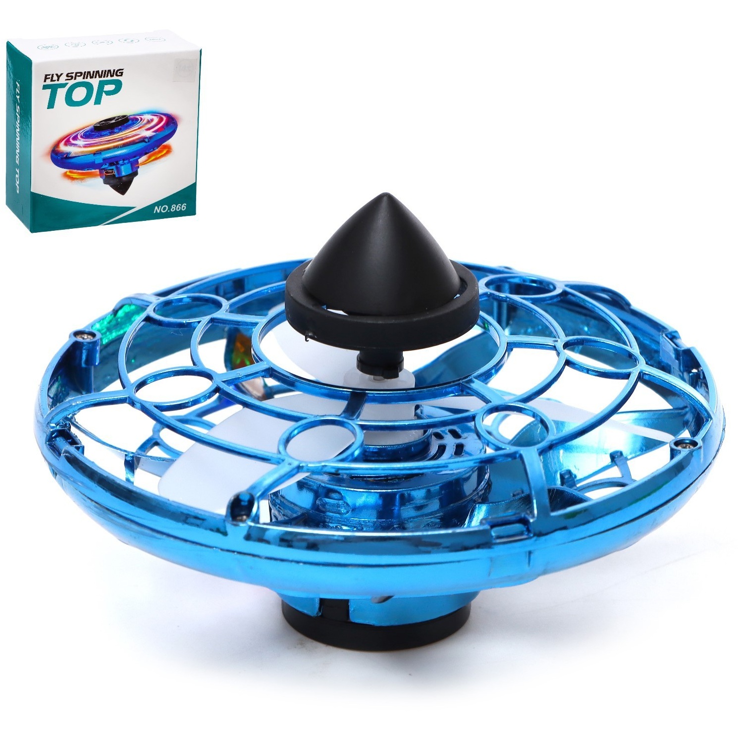 Летающая тарелка UFO (датчик движения, синий)