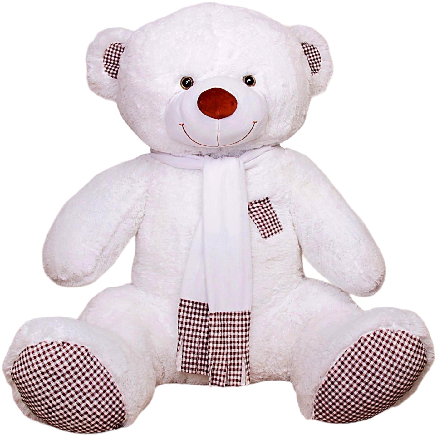 Мягкая игрушка "Медведь Тоффи" (150 см, белый)