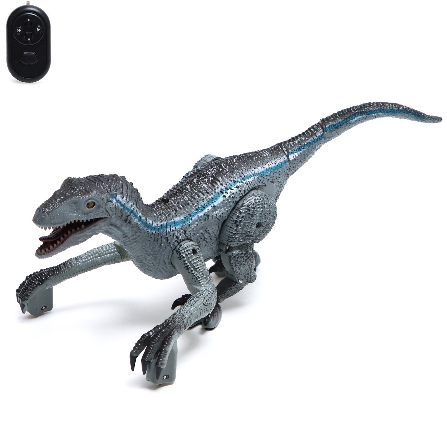 Динозавр с пультом Woow Toys "Велоцираптор" (серый)