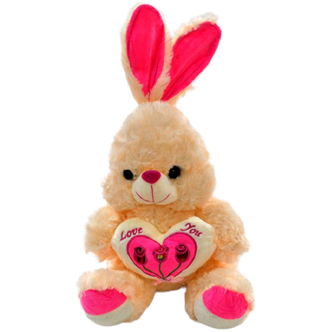 Мягкая игрушка "Заяц с сердцем Te Amo и розами на нем №2 (22х30х22 см) 8STZ-031 n