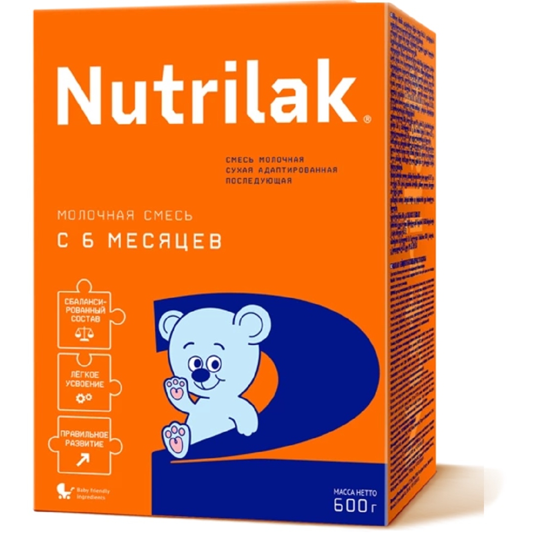 Нутрилак (Nutrilak 2) 6-12 смесь сухая молочная адаптированная последующая 0,600кг/24/Картон УТ-00052069