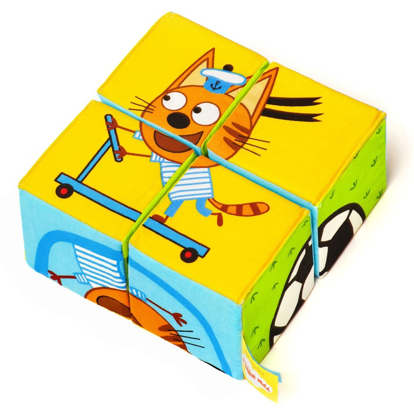 Мягкие кубики "Три Кота. Собери Коржика" (4 шт, 8 см)