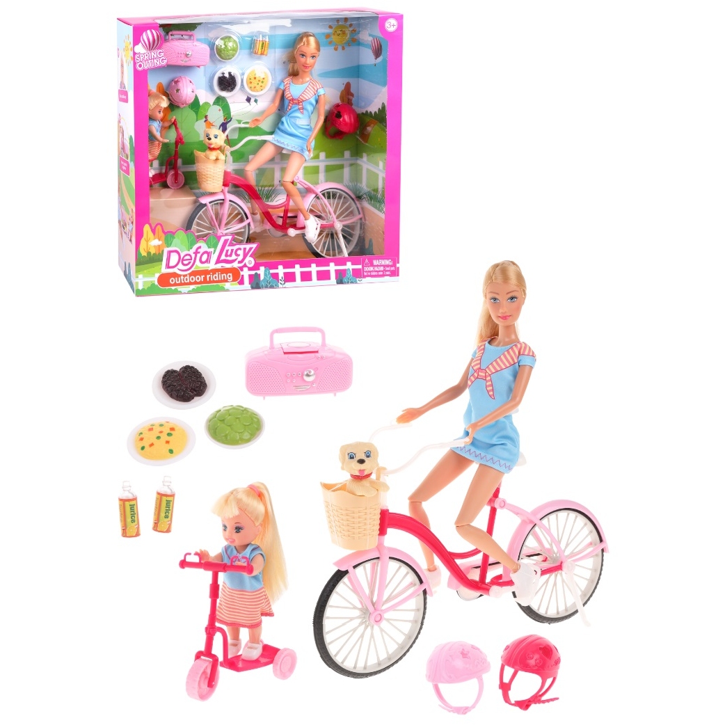 Кукла Дефа Люси "На велосипедной прогулке" (2 куклы, 11 предметов)