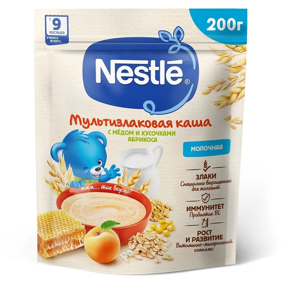 Каша молочная Nestle мультизлаковая мед-абрикос (200 г.) 0002049259