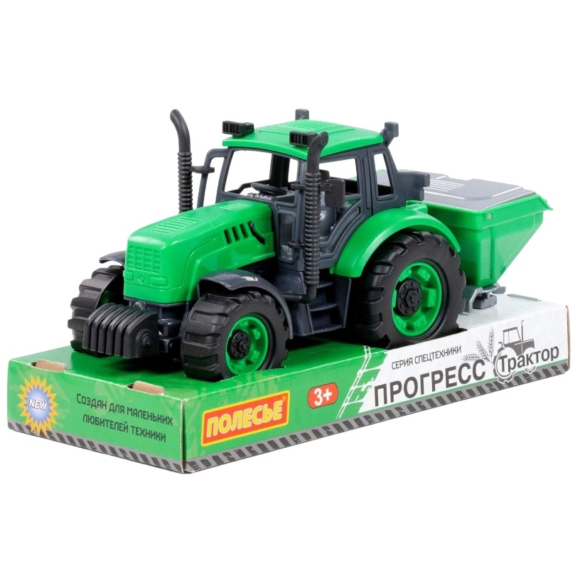 Трактор "Прогресс" сельскохозяйственный инерционный (зелёный) (в лотке) 94179