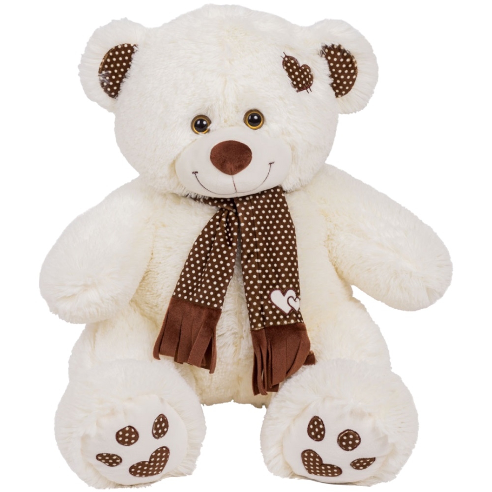 Мягкая игрушка "Медведь Тони" с шарфом (85 см, латте)