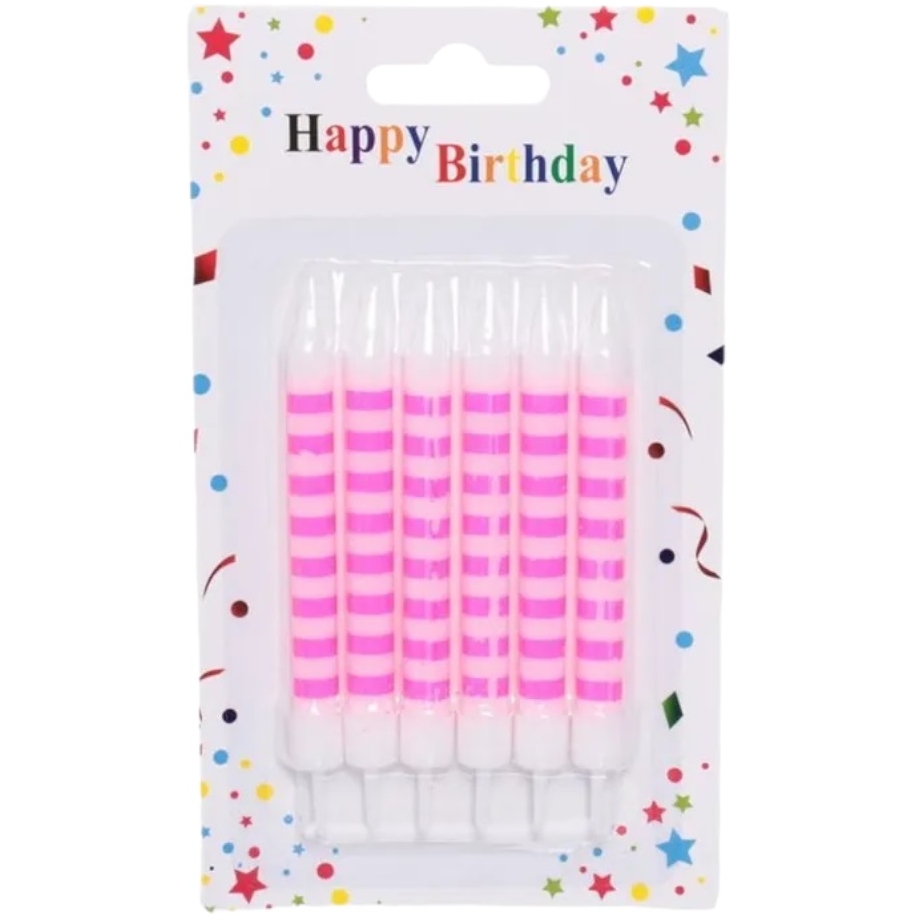 Свечи для торта "Праздник", 6 штук, 8 см, розовый 448-168