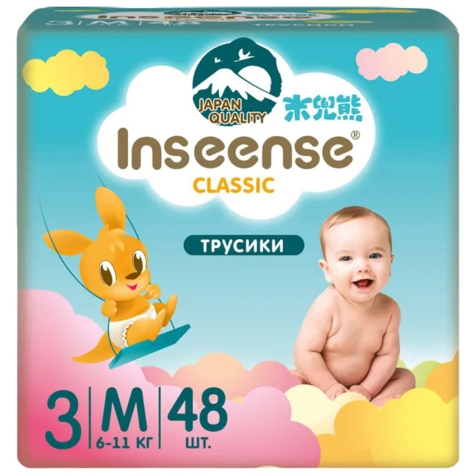 Трусики-подгузники M (6-11 кг) Inseense Classic 48 шт (голубые) 4650099654057