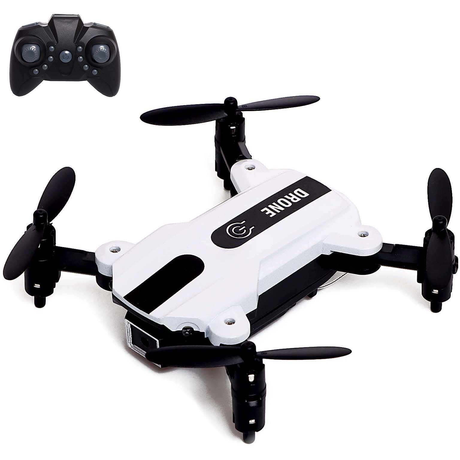 Квадрокоптер Flash Drone (камера 480P, Wi-FI, белый 15х15 см)