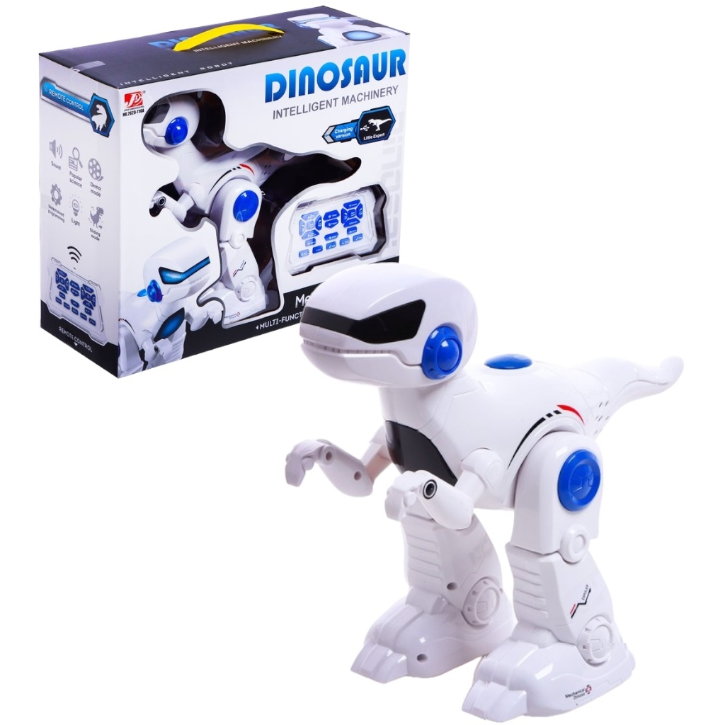 Робот с пультом "Диноробот" (свет, звук, белый, 24х13х28 см)