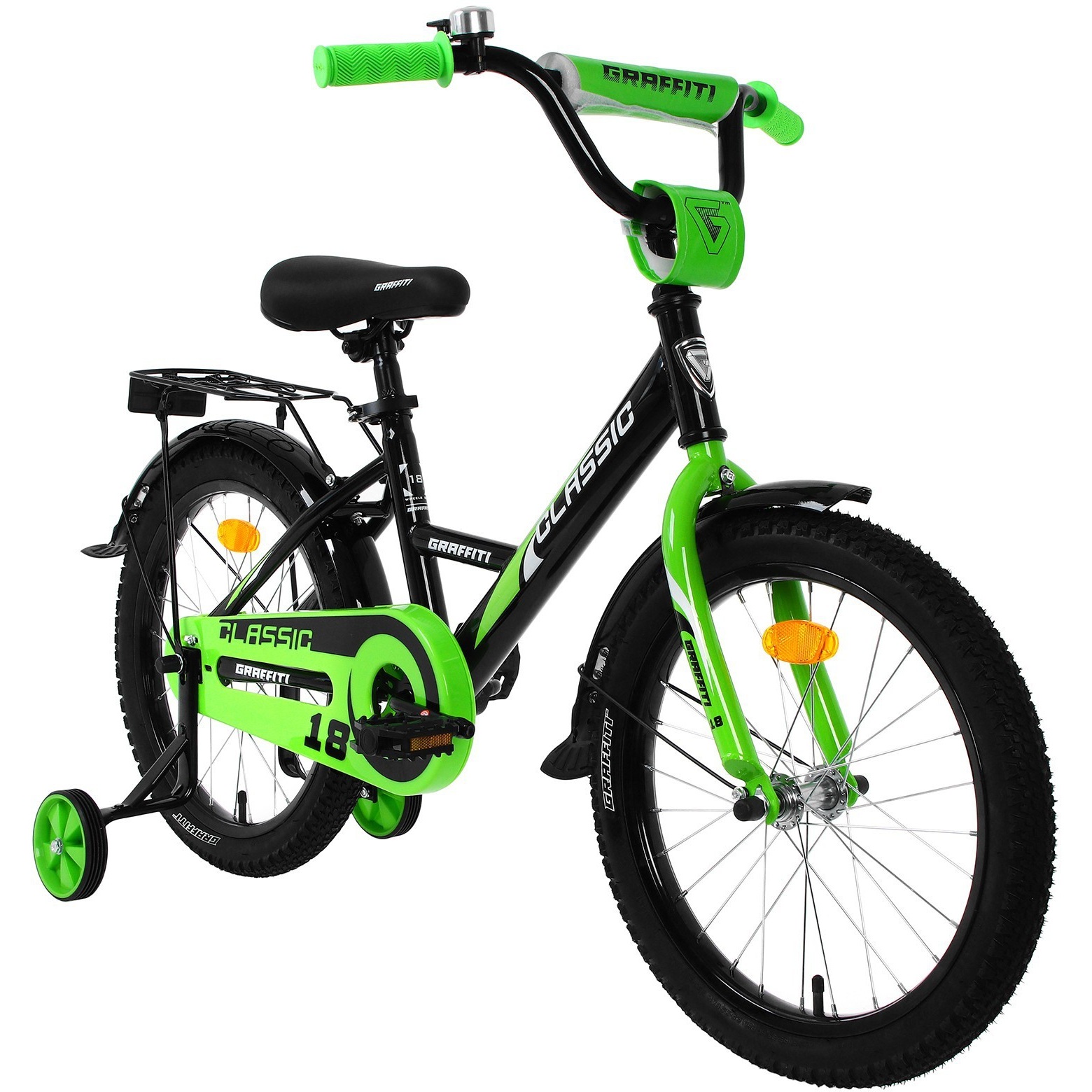 Велосипед 18" Graffiti Classic (черно-зеленый)