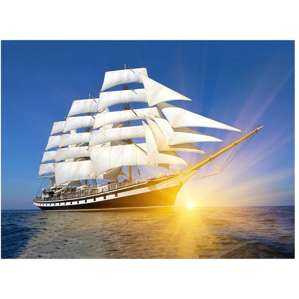 Картина по номерам "Корабль в лучах солнца" (24 цвета, 40х50 см)