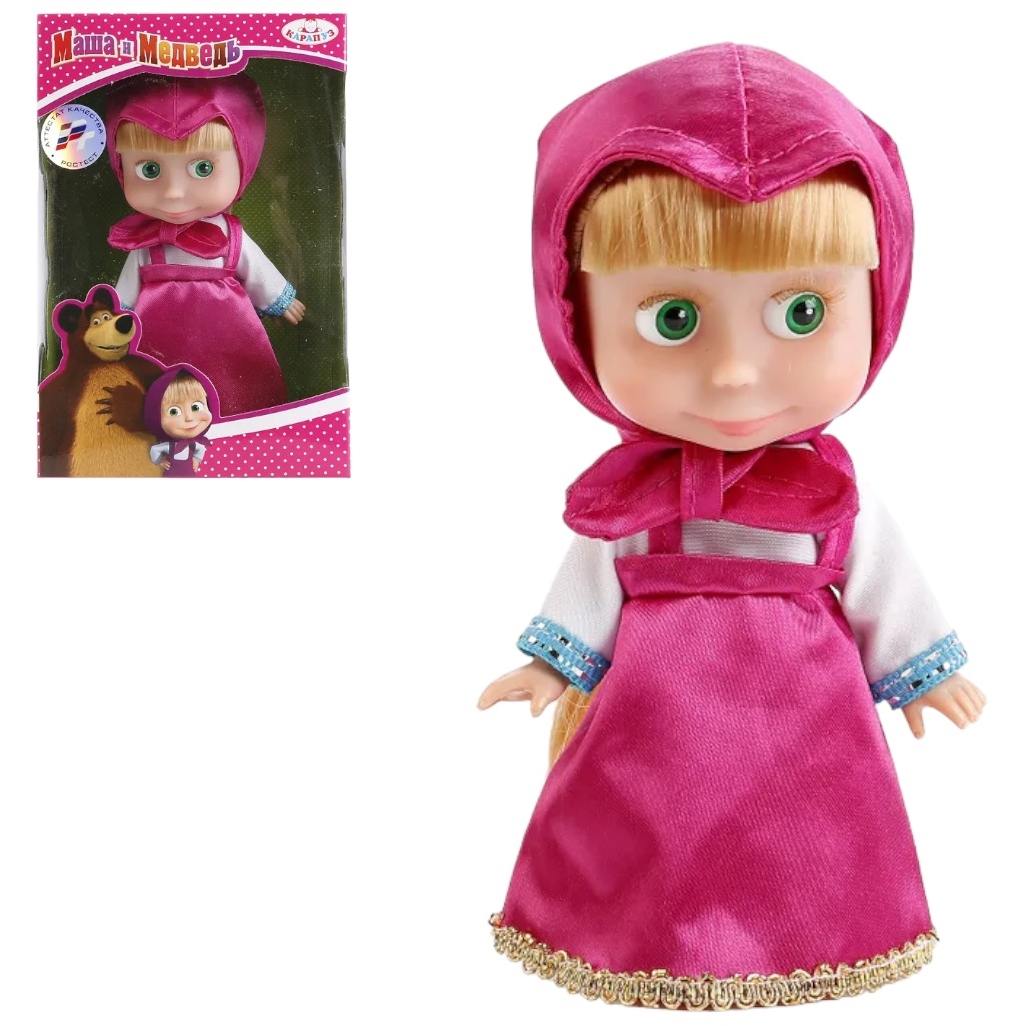 Кукла Карапуз "Маша И медведь" (15 см, в розовом платье) 83030WОSR