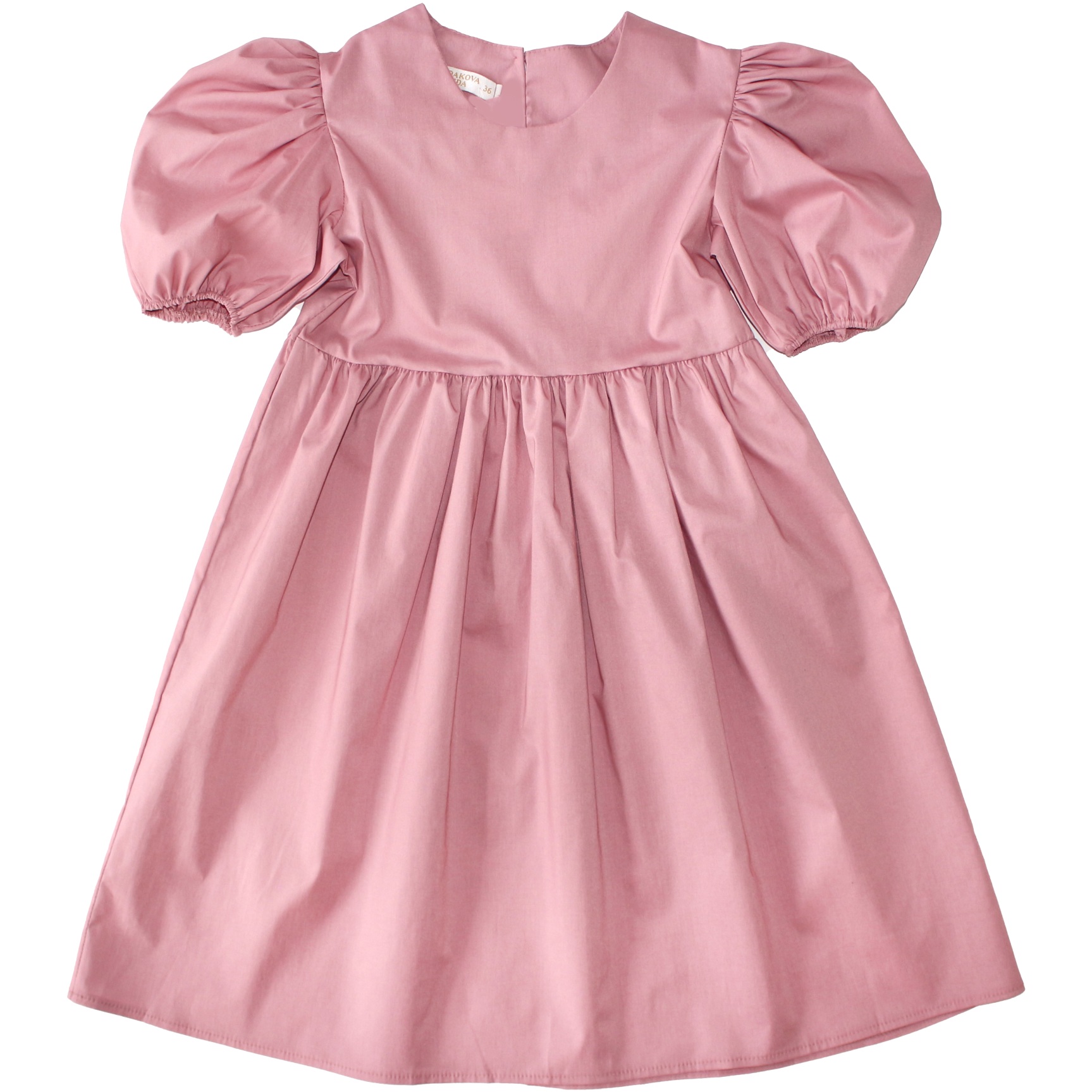 Платье к/р 128 Розовое рукав фонариком 3088