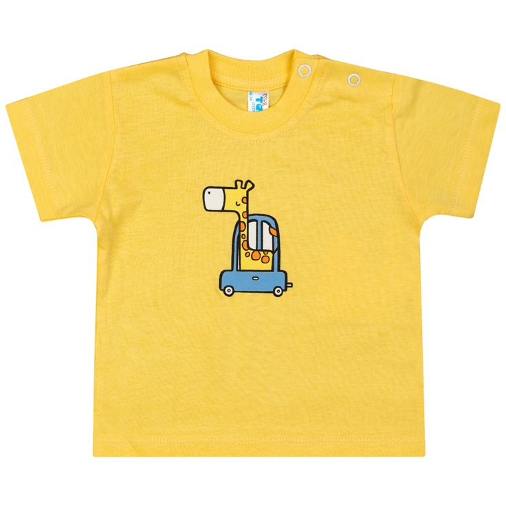 Футболка д/м 68-74 Жираф в машине /футболка для н/рожд-х/TAKRO желтый M1059K-0/1