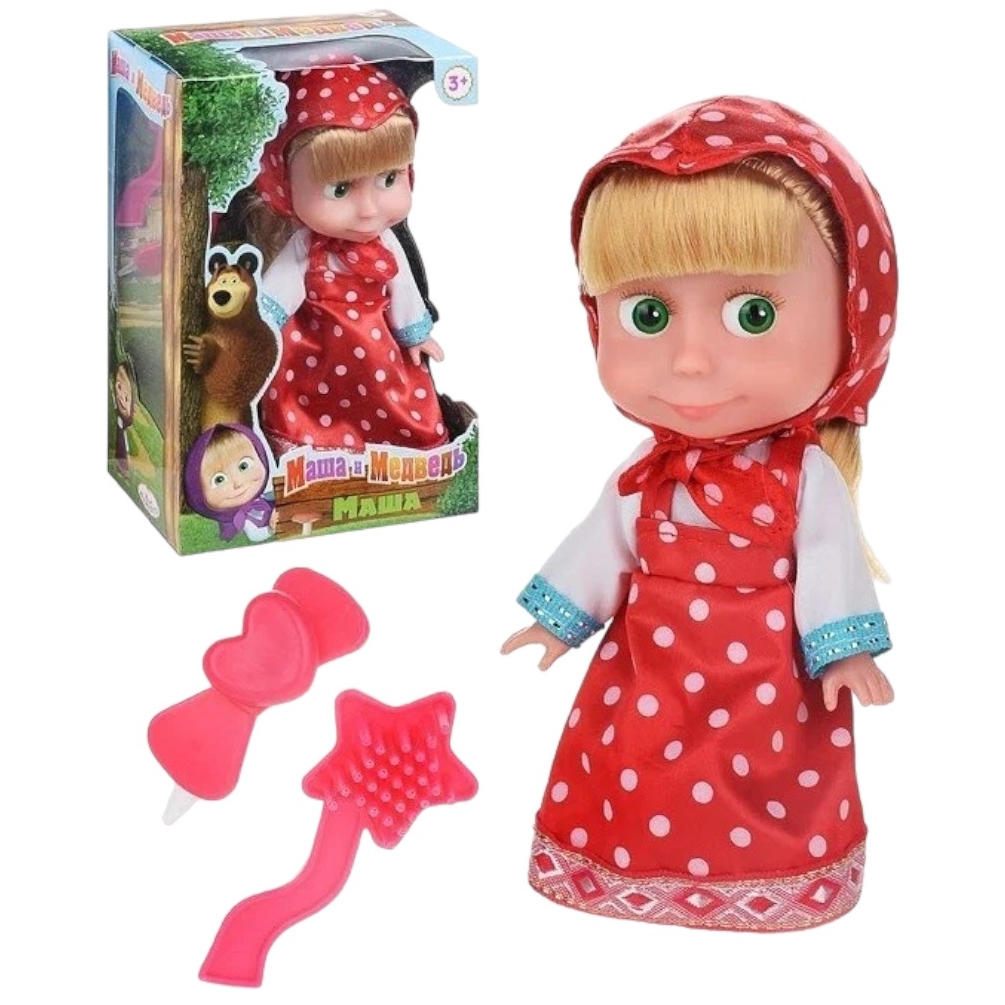 Кукла Карапуз "Маша И медведь" (15 см, в розовом платье) 83030WОSР