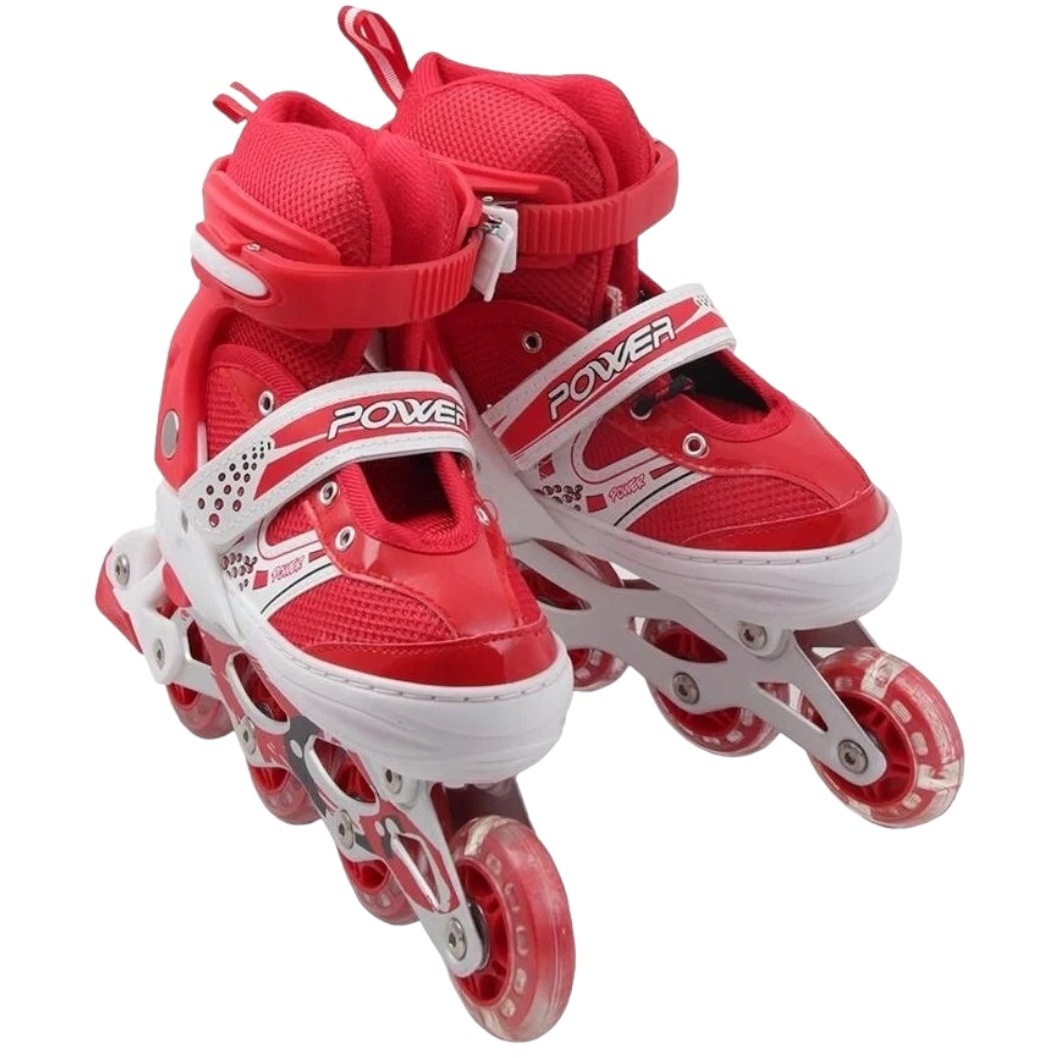 Роликовые коньки красные размер S (31-34) DJS-603 PU
