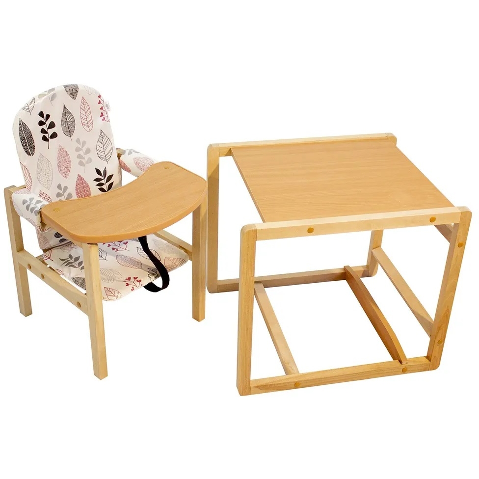 Стол-стул для кормления "Бутуз плюс" (серый листочки) 4603743788462