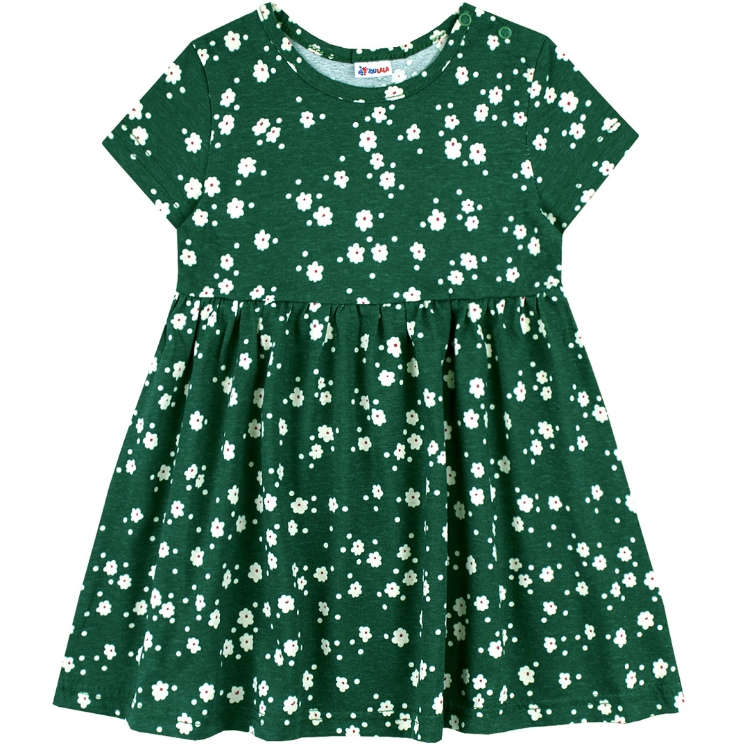 Платье к/р 104-110 Цветочки т.зеленый 1338101006