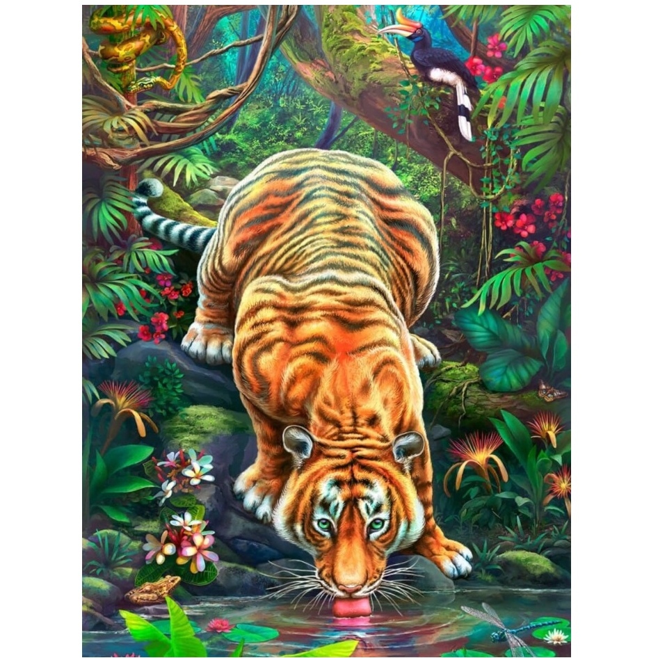 Картина по номерам "Хищники на водопое" (40х50 см) ХК-8012