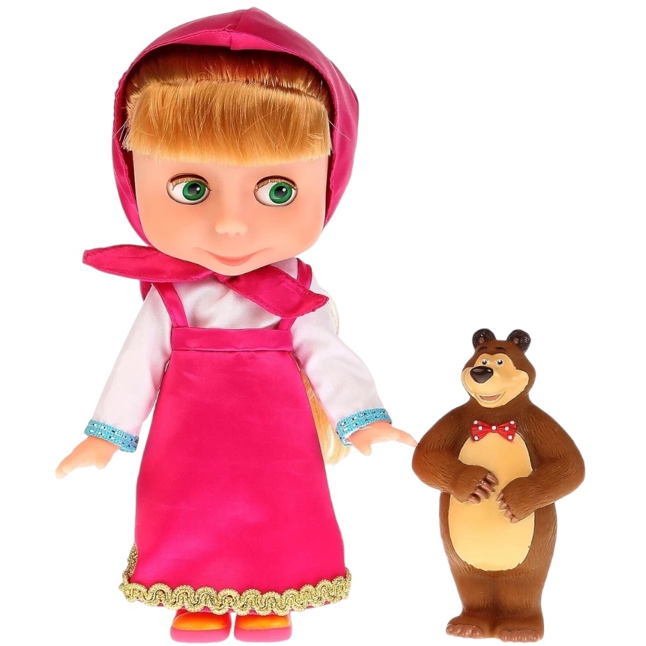 Кукла Карапуз "Маша и медведь" Маша (25 см, с мишкой)