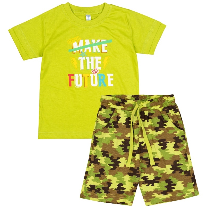 Комплект д/м 98 MAKE THE FUTURE футболка +шорты фисташковый /TAKRO 1234KR-3/6