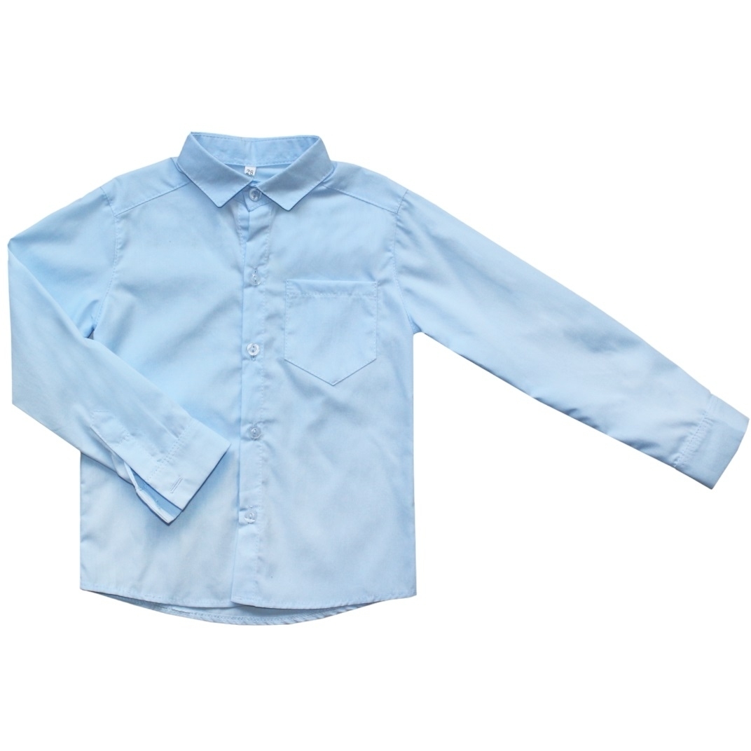 Рубашка д/м 122-128 Голубая на пуговицах 3956