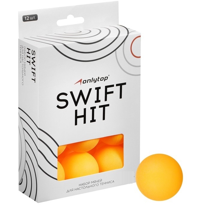 Мяч для настольного тенниса (40 мм, 12 шт, оранжевый) 9496351