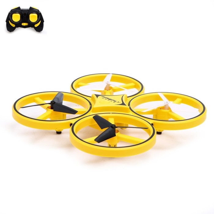 Квадрокоптер с пультом Drone (подсветка, желтый) 7502881