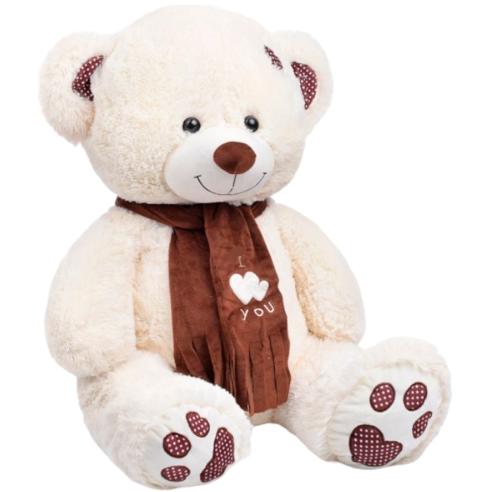 Мягкая игрушка "Медведь Тони с шарфом" (110 см, латте) МТШ/60/52