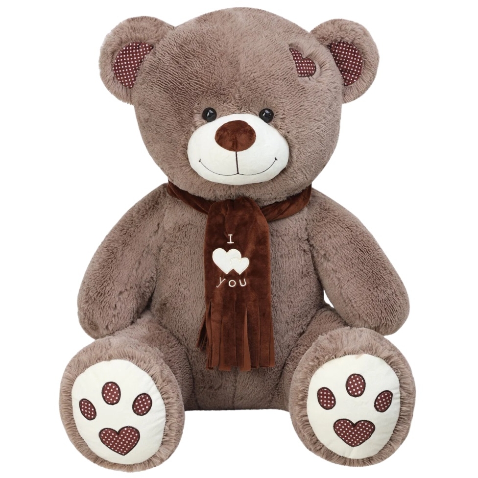 Мягкая игрушка "Медведь Тони" с шарфом (110 см, бурый) МТШ/60/78