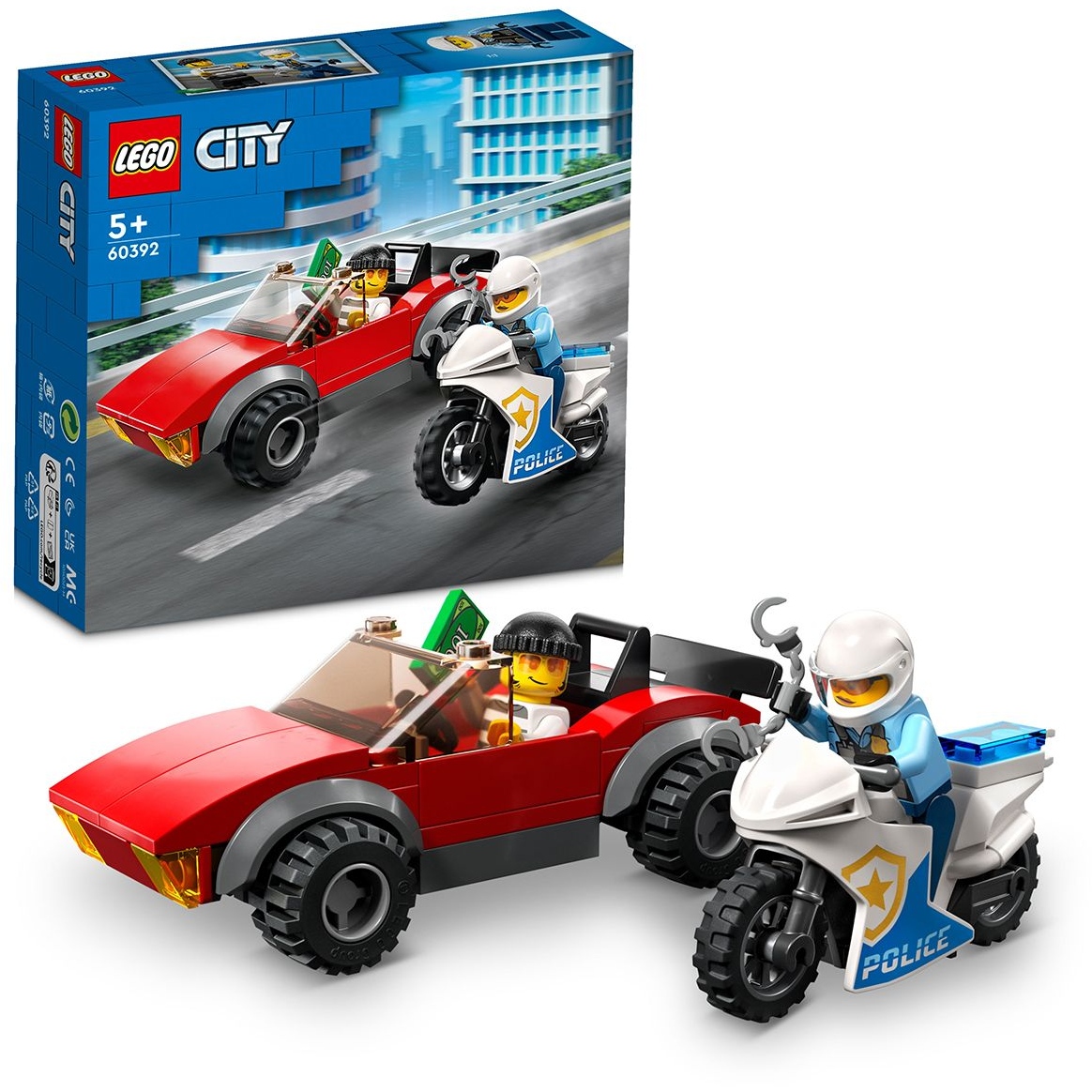 Конструктор Лего City Полицейская погоня на байке (59 дет.) 60392