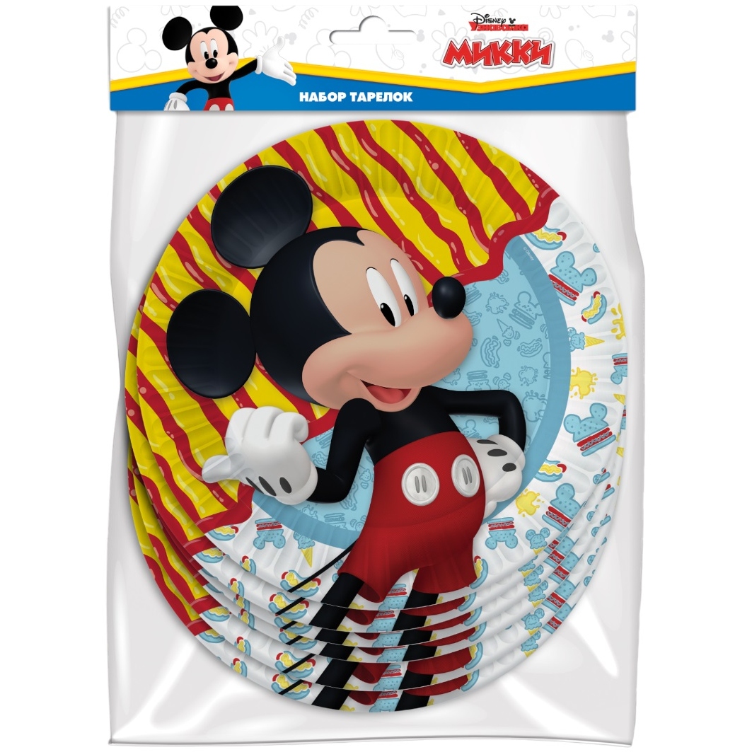 Набор бумажных тарелок Mickey Mouse, 6 шт d=180 мм 299222
