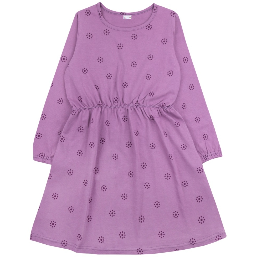 Платье д/р 104-110 Цветочки резинка на поясе фиолетовый 1420100302